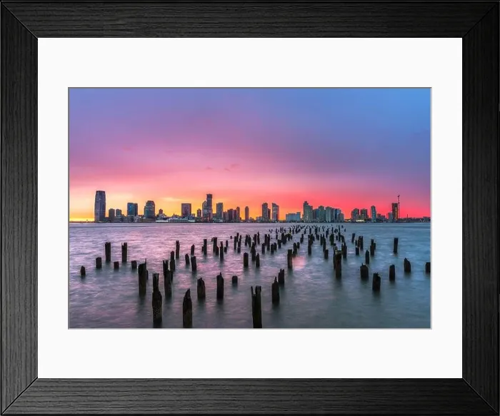 Framed Print : Exchange Place, New Jersey, USA skyline from across the Hudson River Framed Print : Exchange Place, New Jersey, USA skyline from across the Hudson River