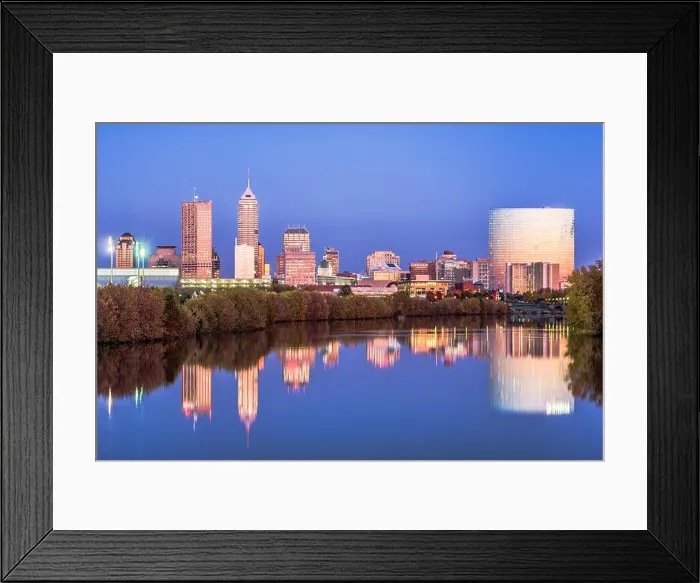 Framed Print : Indianapolis, Indiana, USA skyline on the White River Framed Print : Indianapolis, Indiana, USA skyline on the White River