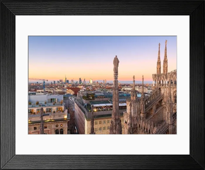 Framed Print : Milan, Italy city skyline in the evening Framed Print : Milan, Italy city skyline in the evening