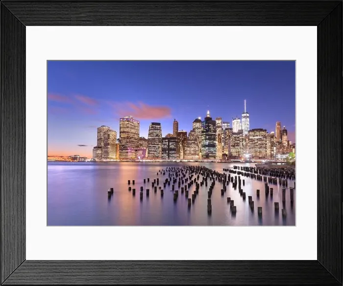 Framed Print : New York City, USA city skyline on the East River at dusk Framed Print : New York City, USA city skyline on the East River at dusk