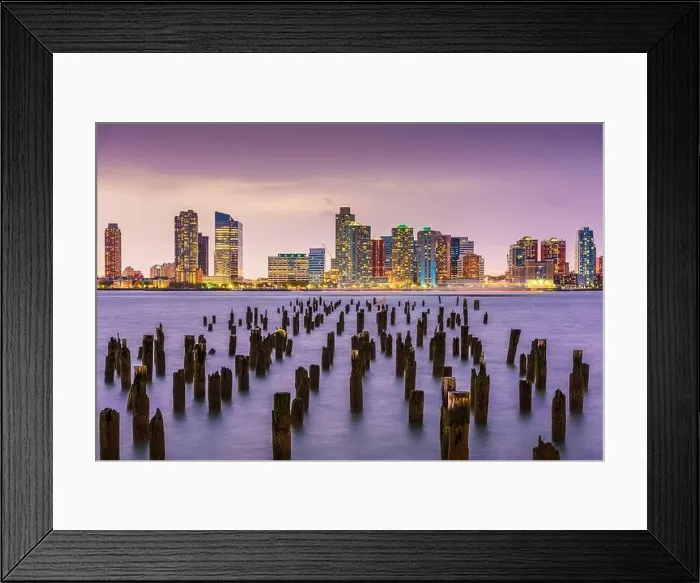 Framed Print : Exchange Place, New Jersey, USA skyline from across the Hudson River Framed Print : Exchange Place, New Jersey, USA skyline from across the Hudson River