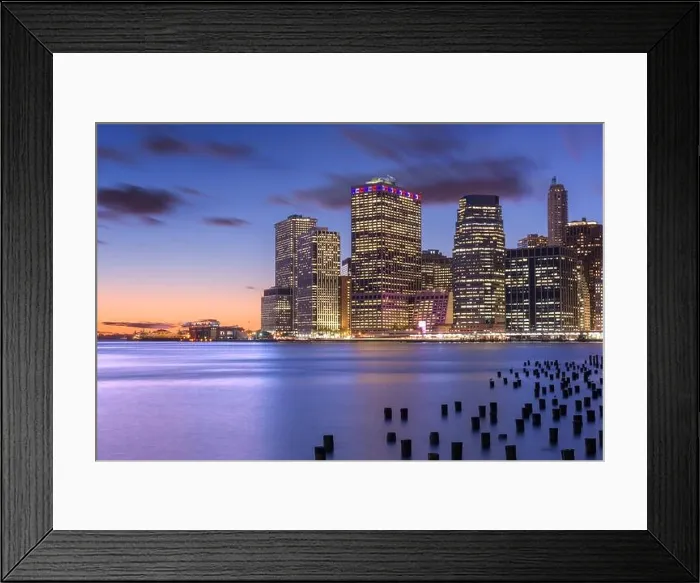 Framed Print : New York City, USA city skyline on the East River at dusk Framed Print : New York City, USA city skyline on the East River at dusk