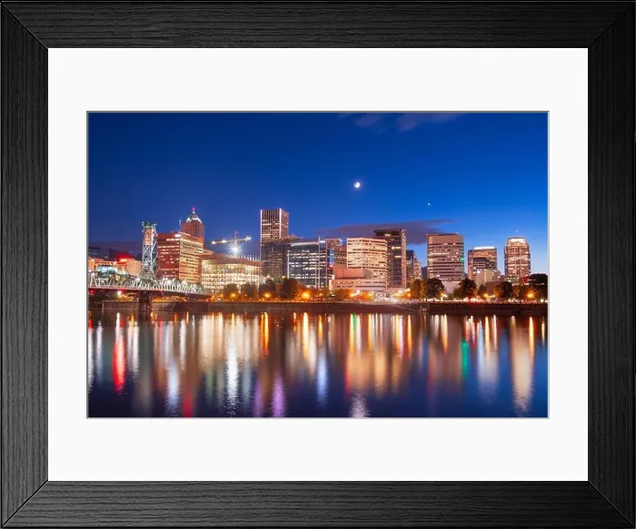 Framed Print : Portland, Oregon, USA skyline at dusk on the Willamette River Framed Print : Portland, Oregon, USA skyline at dusk on the Willamette River
