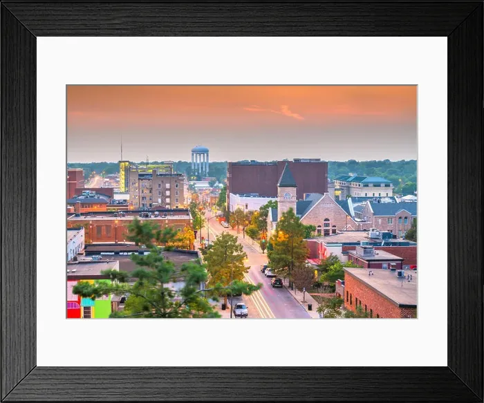 Framed Print : Columbia, Missouri, USA downtown city skyline at twilight Framed Print : Columbia, Missouri, USA downtown city skyline at twilight