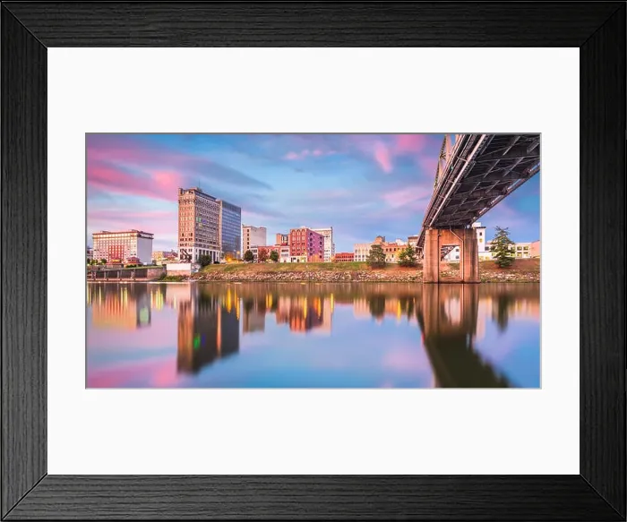 Framed Print : Charleston, West Virginia, USA skyline on the Kanawha River