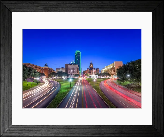 Framed Print : Dallas, Texas, USA skyline over Dealey Plaza Framed Print : Dallas, Texas, USA skyline over Dealey Plaza