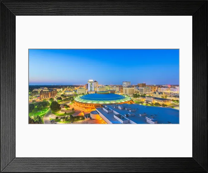 Framed Print : Wichita, Kansas, USA downtown skyline at dusk Framed Print : Wichita, Kansas, USA downtown skyline at dusk