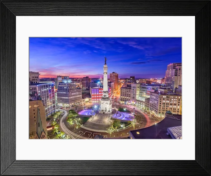 Framed Print : Indianapolis, Indiana, USA skyline over Monument Circle Framed Print : Indianapolis, Indiana, USA skyline over Monument Circle