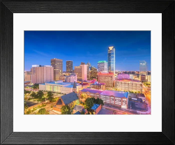 Framed Print : Oklahoma City, Oklahoma, USA downtown skyline at twilight Framed Print : Oklahoma City, Oklahoma, USA downtown skyline at twilight