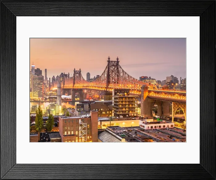 Framed Print : New York, New York, USA Manhattan skyline with the Queensboro Bridge Framed Print : New York, New York, USA Manhattan skyline with the Queensboro Bridge
