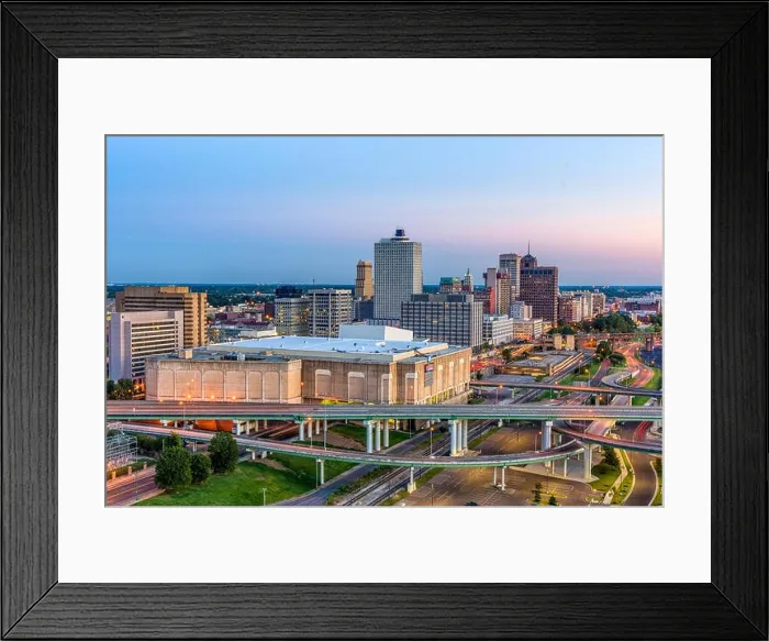 Framed Print : Memphis, Tennessee, USA downtown skyline at dusk Framed Print : Memphis, Tennessee, USA downtown skyline at dusk