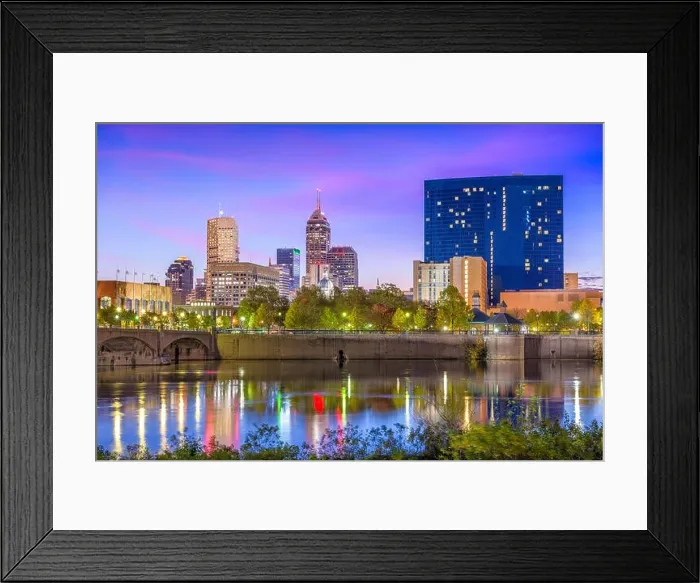 Framed Print : Indianapolis, Indiana, USA skyline on the White River