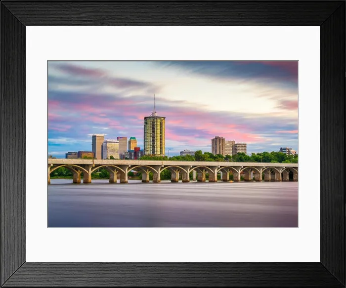 Framed Print : Tulsa, Oklahoma, USA downtown skyline on the Arkansas River at dusk Framed Print : Tulsa, Oklahoma, USA downtown skyline on the Arkansas River at dusk