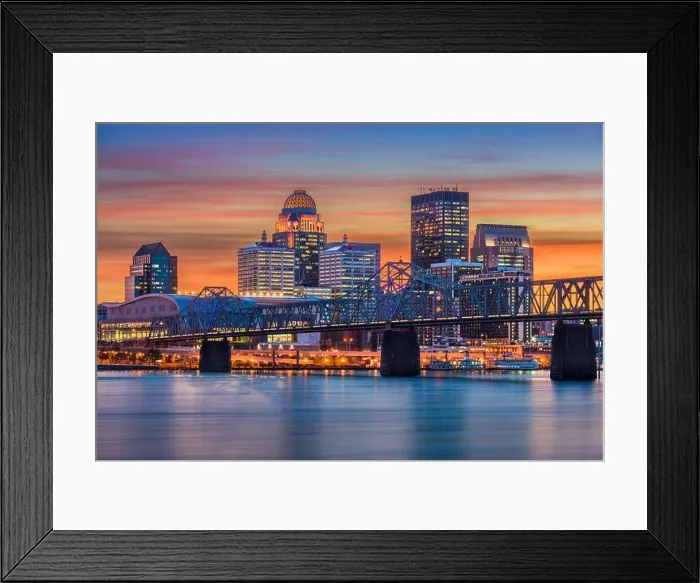Framed Print : Louisville, Kentucky, USA skyline on the river Framed Print : Louisville, Kentucky, USA skyline on the river