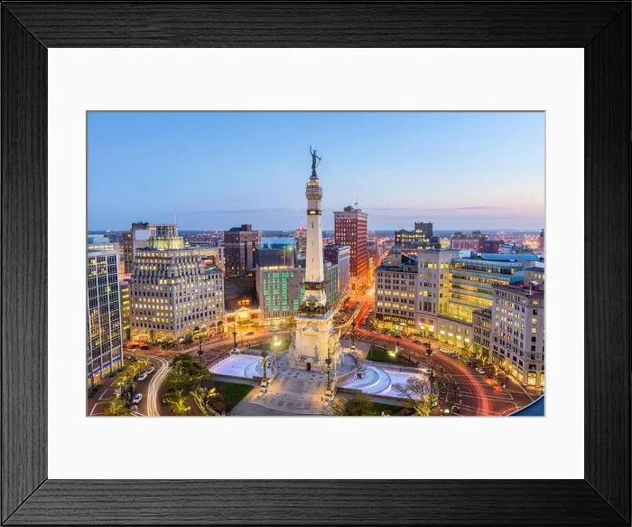 Framed Print : Indianapolis, Indiana, USA skyline over Monument Circle Framed Print : Indianapolis, Indiana, USA skyline over Monument Circle