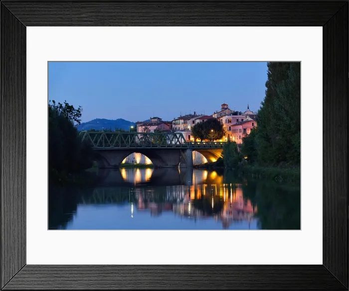 Framed Print : Old city reflection in Tevere river, Umbertide, Italy Framed Print : Old city reflection in Tevere river, Umbertide, Italy