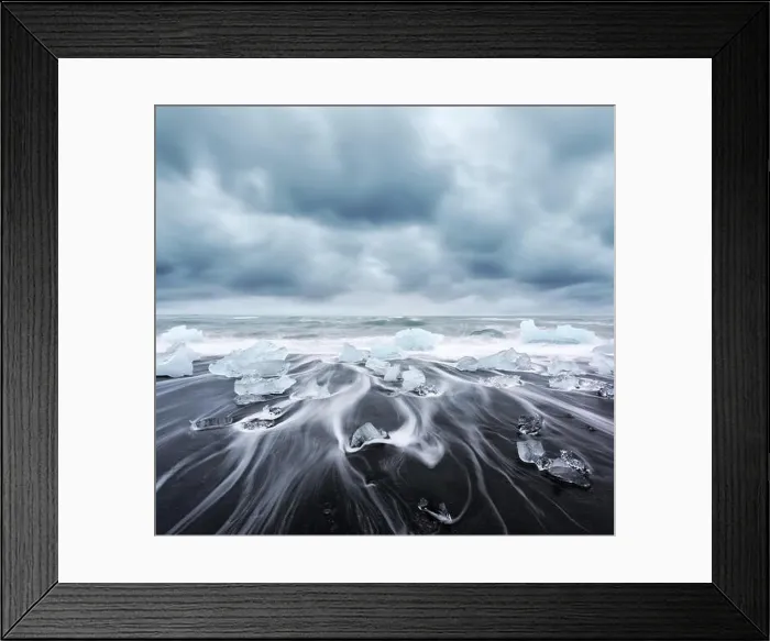 Framed Print : Iceberg pieces on Diamond beach Framed Print : Iceberg pieces on Diamond beach