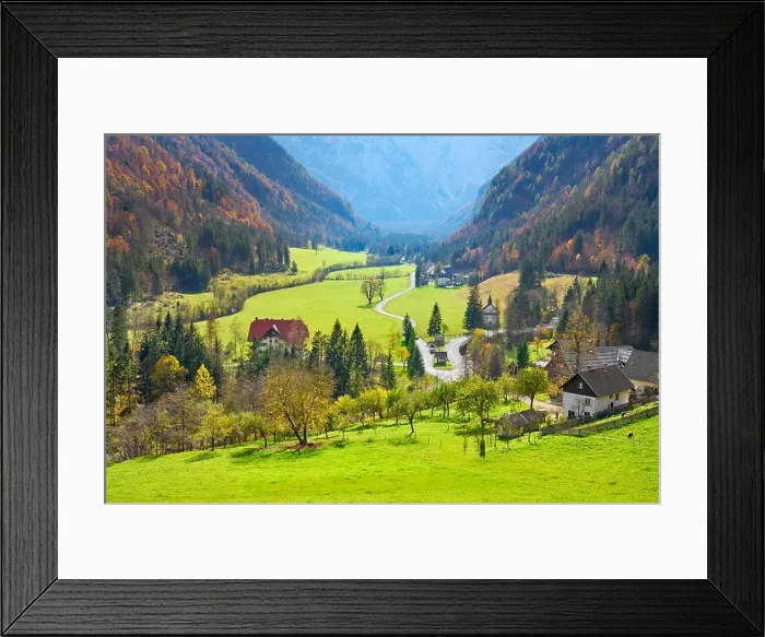 Framed Print : Logar Valley, Slovenian Alps, Slovenia Framed Print : Logar Valley, Slovenian Alps, Slovenia