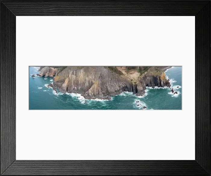 Framed Print : The nutrient-rich Pacific Ocean meets the dramatic, rocky shoreline of Oregon, not far from Portland. This part of the west coast is exquisite