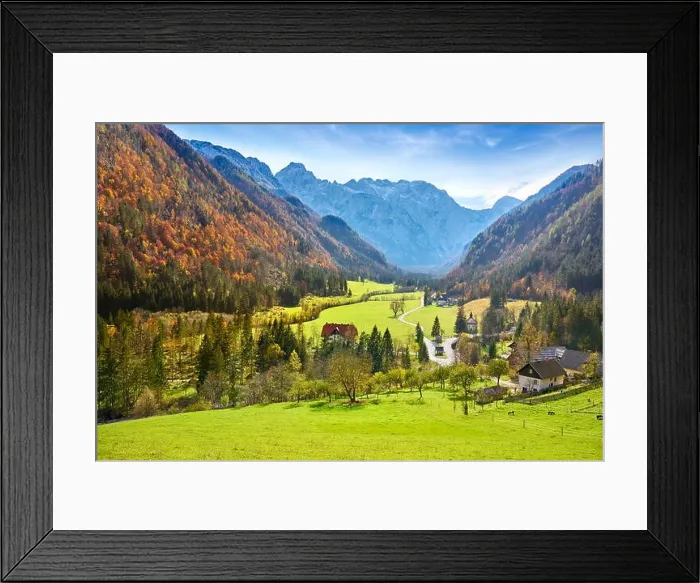 Framed Print : Logar Valley, Slovenian Alps, Slovenia