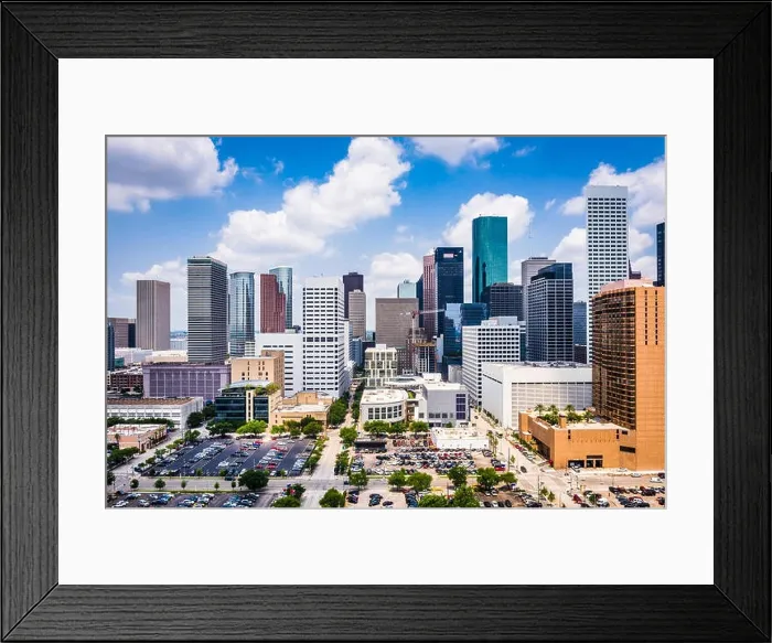 Framed Print : Houston, Texas, USA downtown skyline Framed Print : Houston, Texas, USA downtown skyline