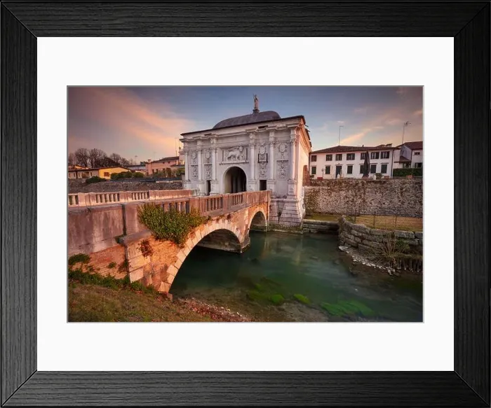 Framed Print : Treviso, Italy. Cityscape image of Treviso, Italy with gate to old city at sunset Framed Print : Treviso, Italy. Cityscape image of Treviso, Italy with gate to old city at sunset