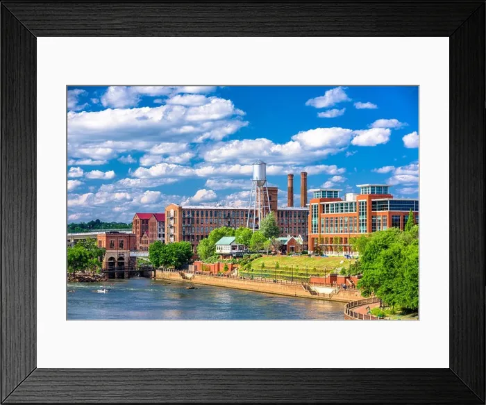 Framed Print : Columbus, Georgia, USA downtown skyline