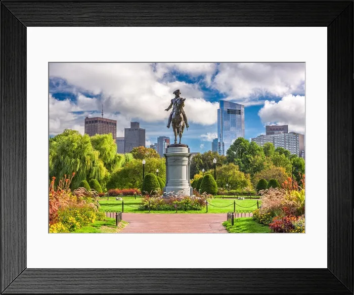 Framed Print : George Washington Monument at Public Garden in Boston, Massachusetts Framed Print : George Washington Monument at Public Garden in Boston, Massachusetts