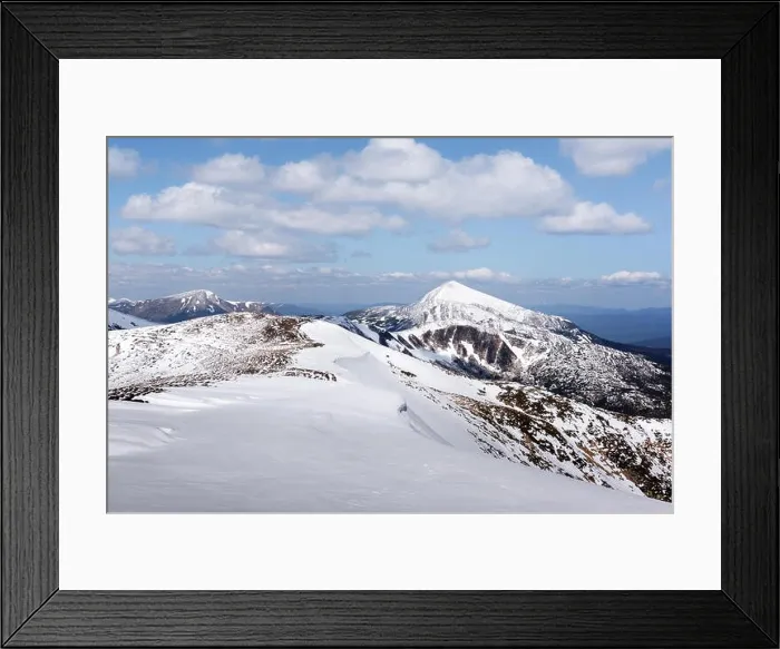 Framed Print : View of the stony hills with snow and blue sky. Dramatic spring scene. Landscape photography Framed Print : View of the stony hills with snow and blue sky. Dramatic spring scene. Landscape photography