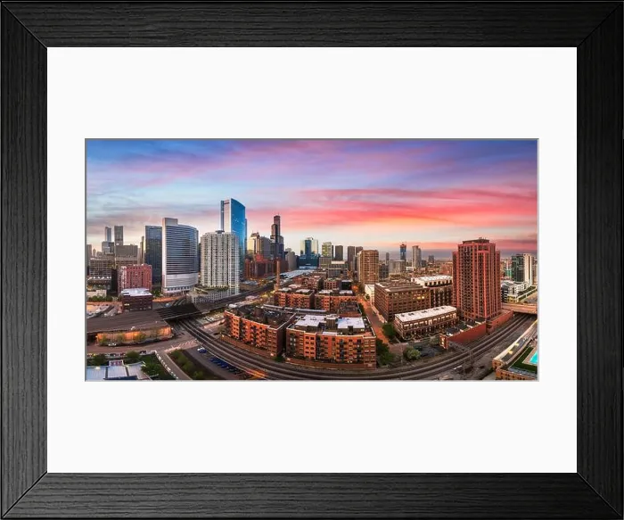 Framed Print : Chicago, Illinois, USA downtown cityscape at dusk Framed Print : Chicago, Illinois, USA downtown cityscape at dusk