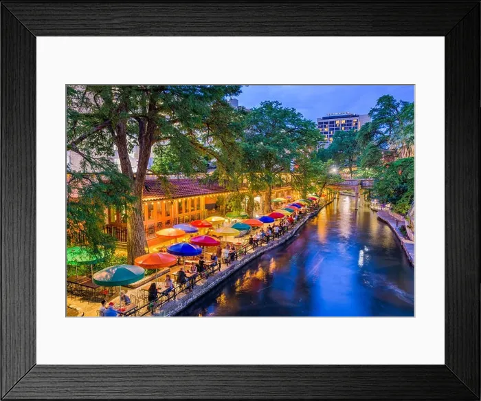 Framed Print : San Antonio, Texas, USA cityscape at the River Walk Framed Print : San Antonio, Texas, USA cityscape at the River Walk