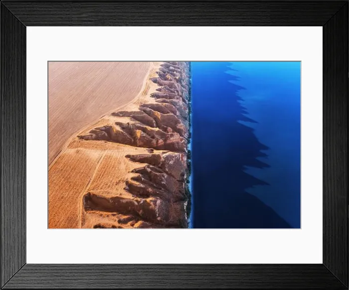 Framed Print : Unique hilly shores on the Black Sea coast in southern Ukraine. Landscape photography Framed Print : Unique hilly shores on the Black Sea coast in southern Ukraine. Landscape photography