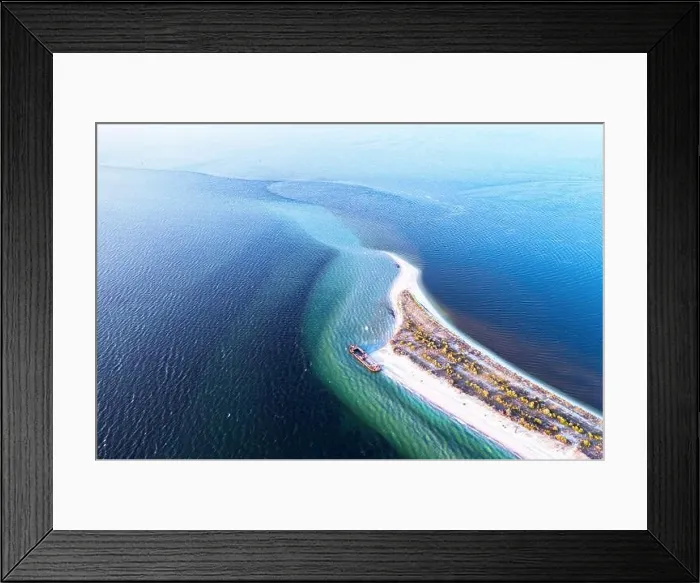 Framed Print : Old shipwreck reinforced concrete barge abandoned stand on beach on the coast of Black sea in Kinburn peninsula, Ukraine Framed Print : Old shipwreck reinforced concrete barge abandoned stand on beach on the coast of Black sea in Kinburn peninsula, Ukraine