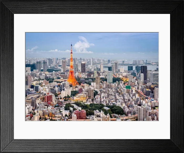 Framed Print : Tokyo, Japan tower and skyline Framed Print : Tokyo, Japan tower and skyline