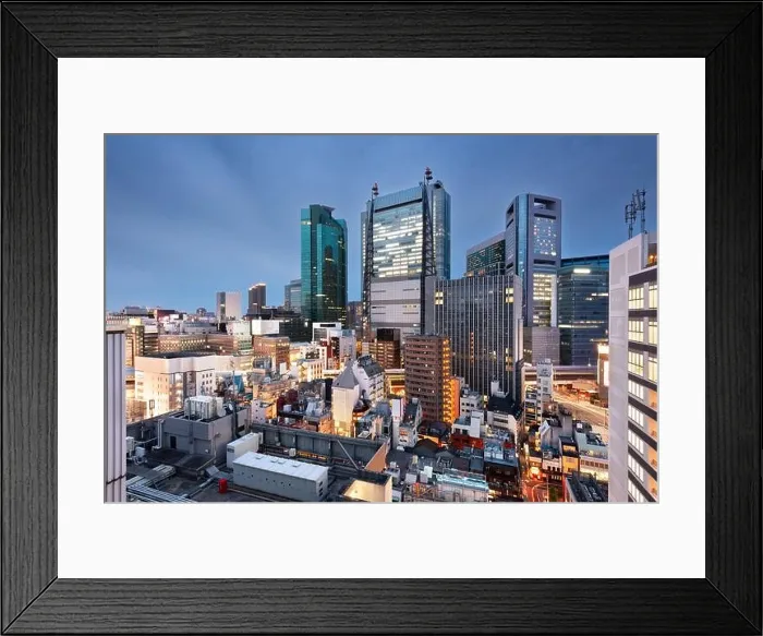 Framed Print : Tokyo, Japan cityscape in the business district of Toranomon at night Framed Print : Tokyo, Japan cityscape in the business district of Toranomon at night