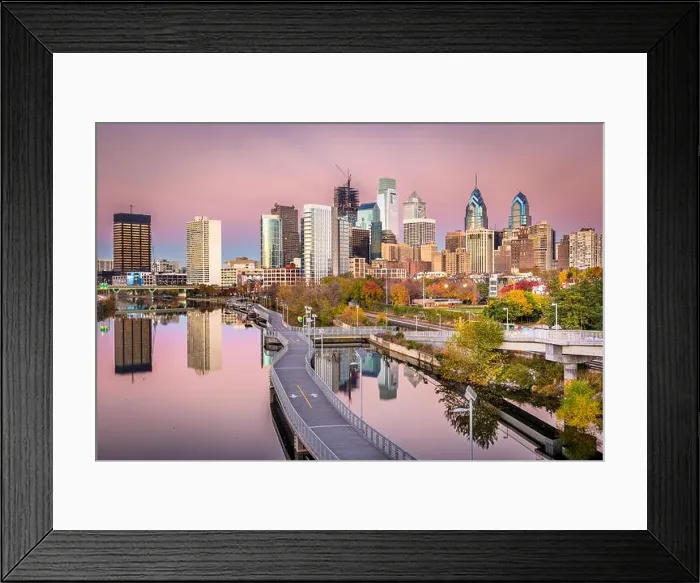 Framed Print : Philadelphia, Pennsylvania, USA skyline on the river Framed Print : Philadelphia, Pennsylvania, USA skyline on the river