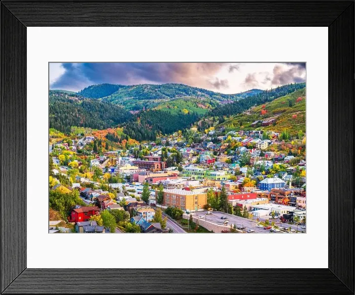 Framed Print : Park City, Utah, USA downtown in autumn at dusk Framed Print : Park City, Utah, USA downtown in autumn at dusk