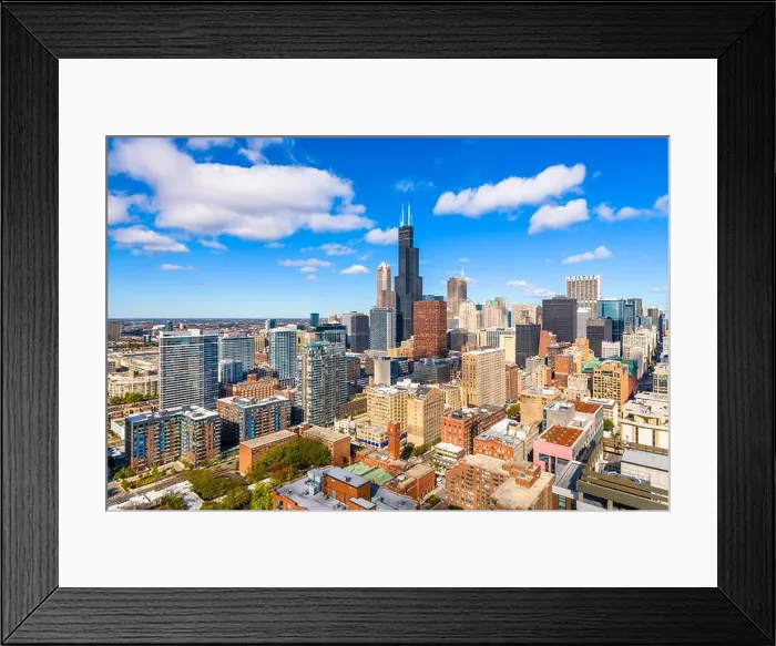 Framed Print : Chicago, Illinois, USA downtown city skyline from above in the afternoon Framed Print : Chicago, Illinois, USA downtown city skyline from above in the afternoon