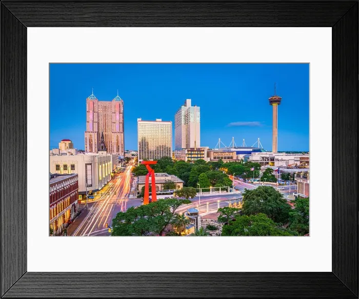 Framed Print : San Antonio, Texas, USA skyline Framed Print : San Antonio, Texas, USA skyline