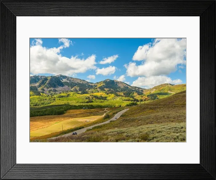 Framed Print : Park City, Utah, USA scenic road and landscape in autumn Framed Print : Park City, Utah, USA scenic road and landscape in autumn