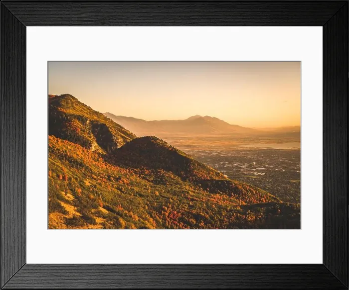 Framed Print : Provo, Utah, USA view of downtown from the lookout during dusk Framed Print : Provo, Utah, USA view of downtown from the lookout during dusk