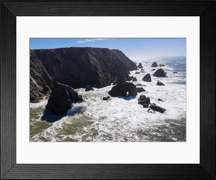 Framed Print : The Pacific Ocean crashes against the rugged and scenic seashore of Northern California. This beautiful region has incredible coastal landscapes Framed Print : The Pacific Ocean crashes against the rugged and scenic seashore of Northern California. This beautiful region has incredible coastal landscapes