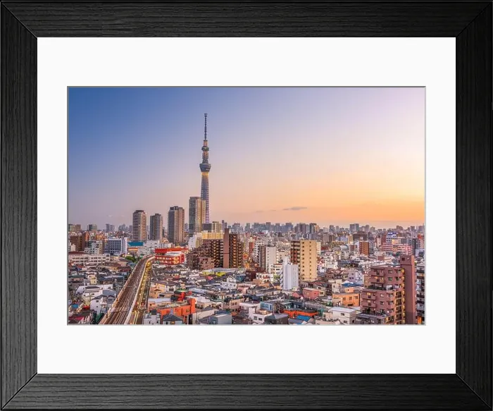 Framed Print : Tokyo, Japan skyline in the Sumida district at dusk Framed Print : Tokyo, Japan skyline in the Sumida district at dusk