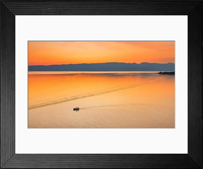 Framed Print : Ohrid Lake at sunset time, Macedonia Framed Print : Ohrid Lake at sunset time, Macedonia