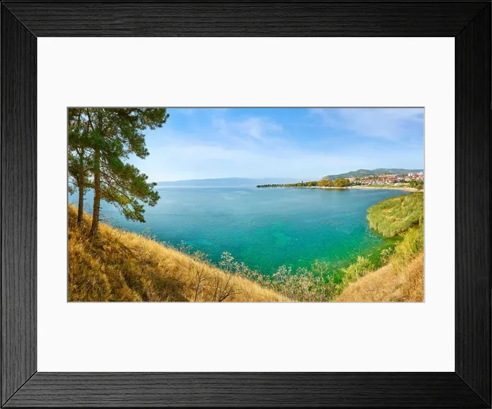 Framed Print : Panoramic view of Ohrid Lake, Republic of Macedonia, Balkans Framed Print : Panoramic view of Ohrid Lake, Republic of Macedonia, Balkans