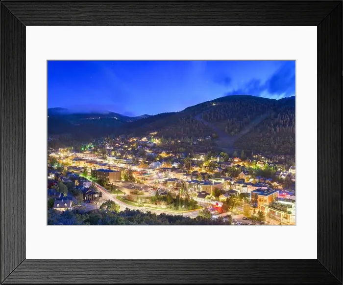 Framed Print : Park City, Utah, USA downtown in autumn at dusk Framed Print : Park City, Utah, USA downtown in autumn at dusk
