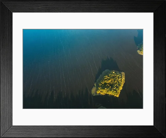Framed Print : Lyepyel, Lepel Lake, Beloozerny District, Vitebsk Region. Aerial View Of Island On Lepel Lake In Autumn Morning. Morning Fog Over Lepel Lake. Top View Framed Print : Lyepyel, Lepel Lake, Beloozerny District, Vitebsk Region. Aerial View Of Island On Lepel Lake In Autumn Morning. Morning Fog Over Lepel Lake. Top View