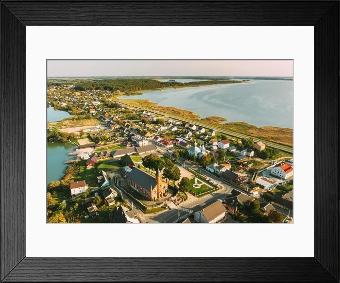 Framed Print : Braslav, Braslaw District, Vitebsk Voblast, Belarus. Aerial View Of Church of the Nativity of the Virgin Mary And Church of the Assumption Framed Print : Braslav, Braslaw District, Vitebsk Voblast, Belarus. Aerial View Of Church of the Nativity of the Virgin Mary And Church of the Assumption