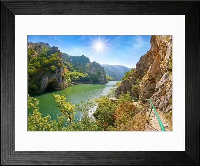 Framed Print : Tourist trail in the Matka Canyon near Skopje, Macedonia Framed Print : Tourist trail in the Matka Canyon near Skopje, Macedonia