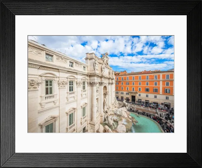 Framed Print : Rome, Italy overlooking Trevi Fountain in the morning Framed Print : Rome, Italy overlooking Trevi Fountain in the morning